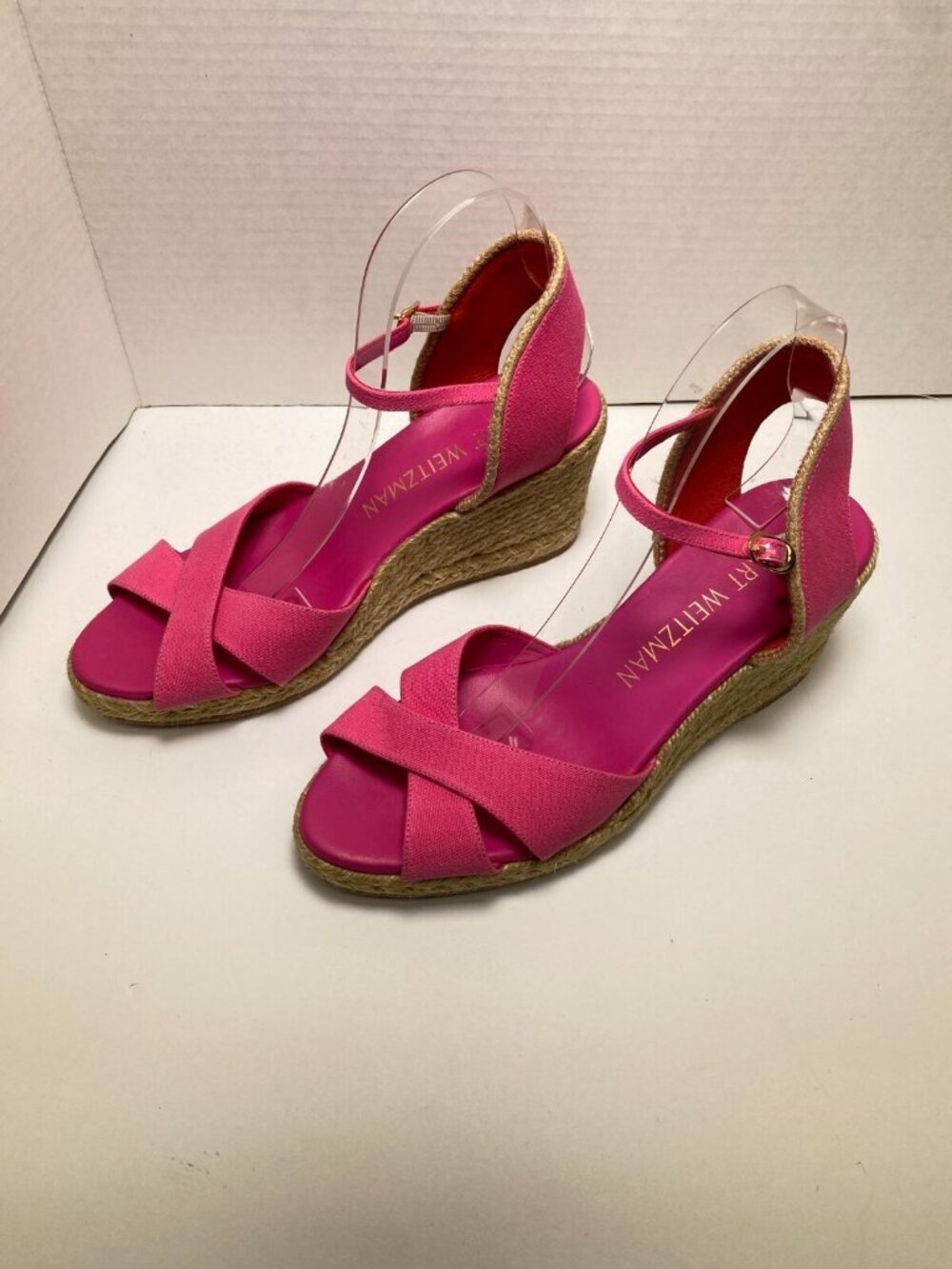 Stuart Weitzman Women's Fuchsia Mirela II Espadrille Wedge Sz 10B - Picture 7 of 9